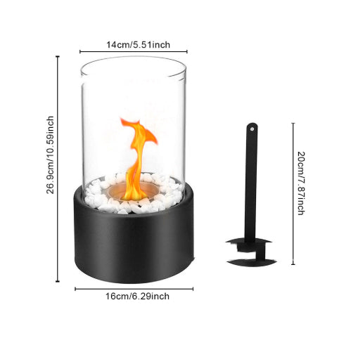 Portable Glass Decorative Alcohol Fireplace Table Lamp