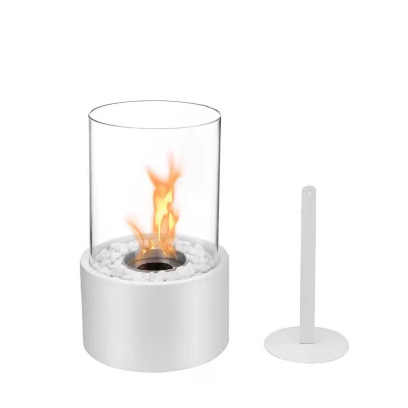 Portable Glass Decorative Alcohol Fireplace Table Lamp