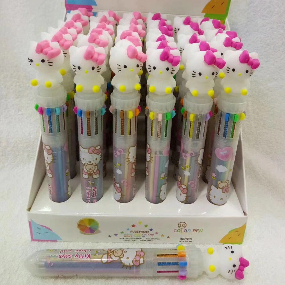 Cute Unicorn Power 10 Colors Chunky Ballpoint Pen