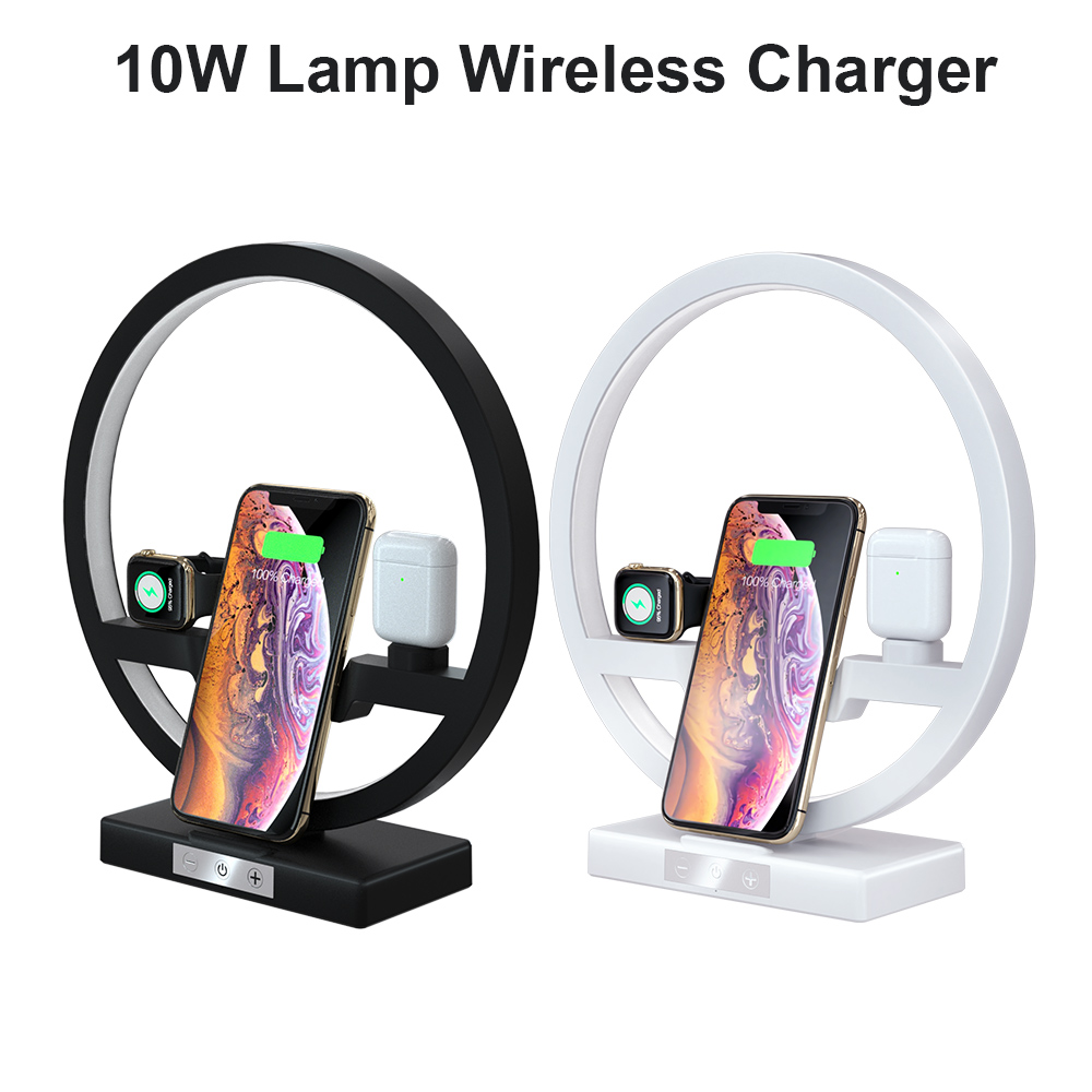 Wireless Charger Stand Table Lamp Touch Switch 10W Charger
