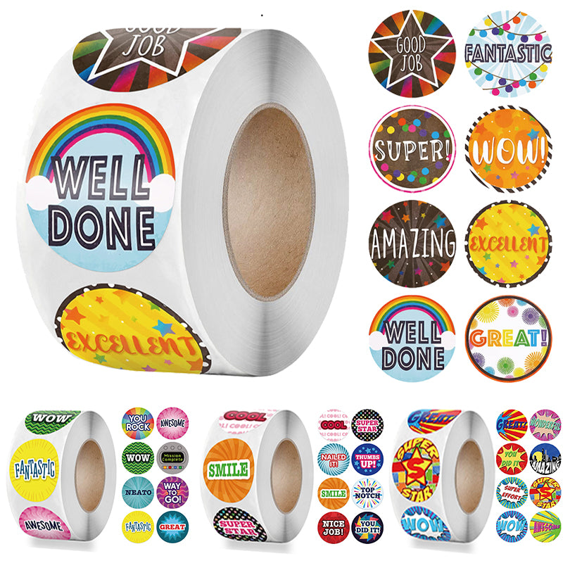 Cute Reward Stickers Roll with Word Motivational