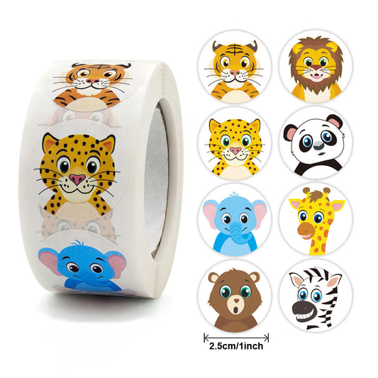 Round Cartoon Toys Animal stickers for kids