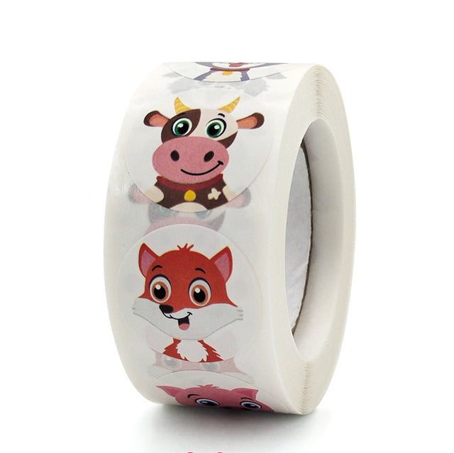 Round Cartoon Toys Animal stickers for kids