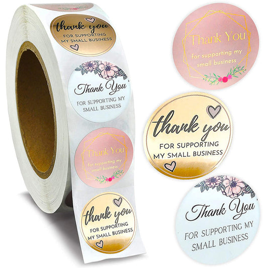 Thank You For Small Business Floral Sticker