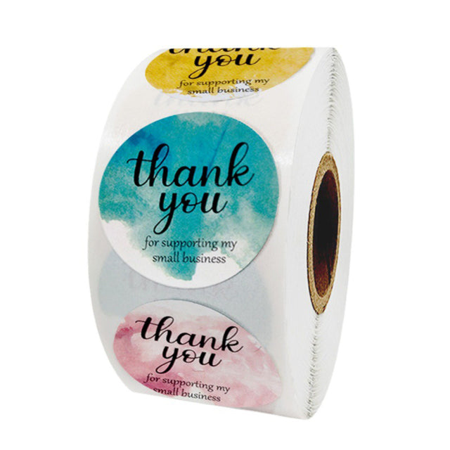 Thank You For Small Business Floral Sticker