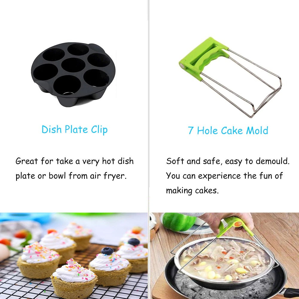 All Air fryer Baking Basket Pizza Plate Grill Pot Kitchen Cooking