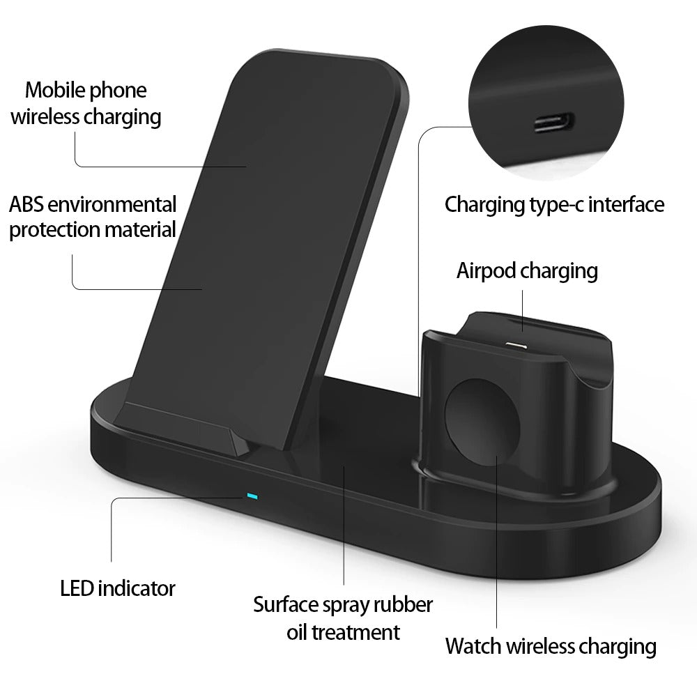 15W Fast Wireless Charger Bracket Chargers Airports
