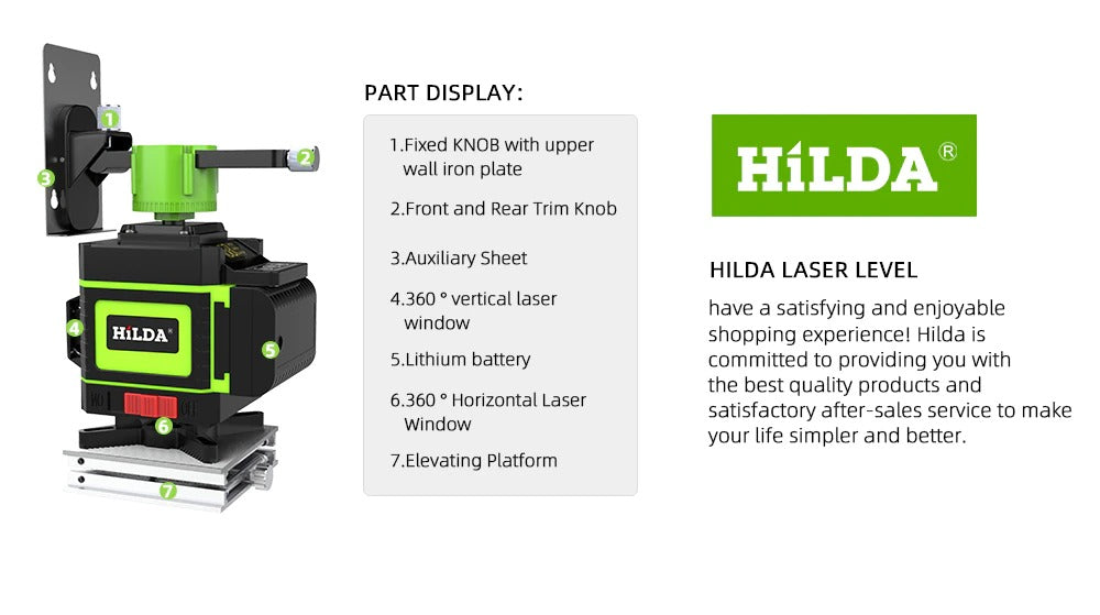 360 Horizontal And Vertical green Beam laser level