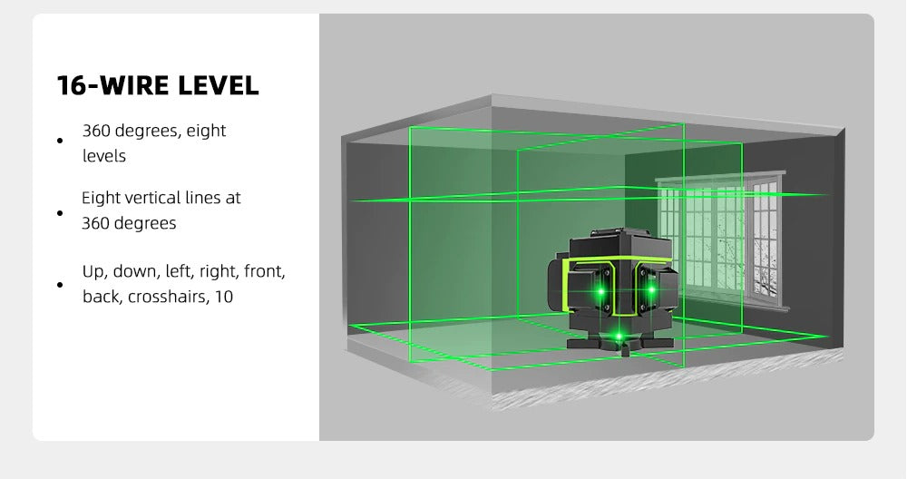360 Horizontal And Vertical green Beam laser level