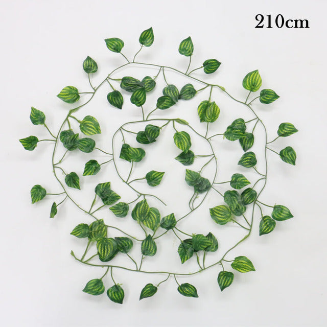 Hot Artificial Plants Rattan Creeper Green Leaf
