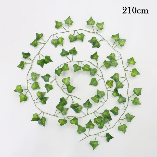 Hot Artificial Plants Rattan Creeper Green Leaf