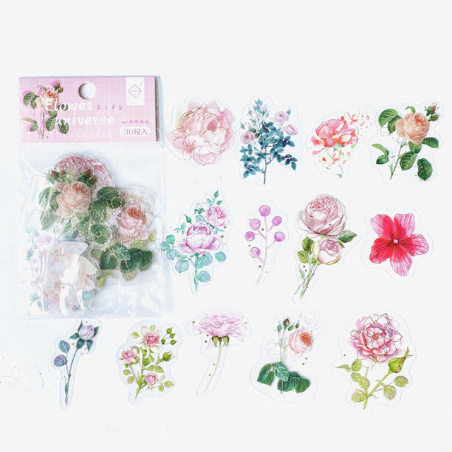 Golden Outline Hand Painting Colorful Flowers