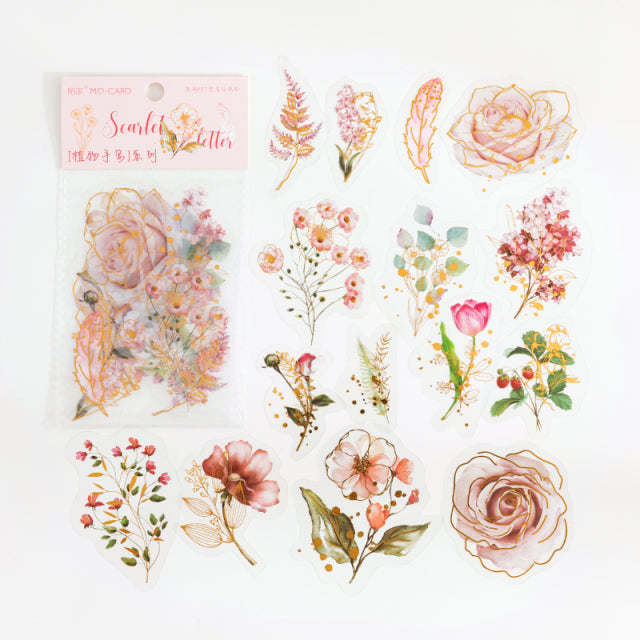 Golden Outline Hand Painting Colorful Flowers