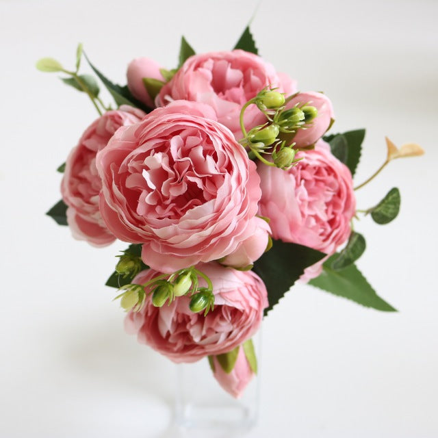 30cm Rose Pink Silk Peony Artificial Flowers