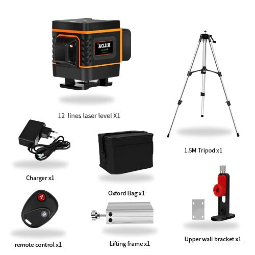 HILDA 12/16 Lines 3/4D Laser Level Level Self-Leveling