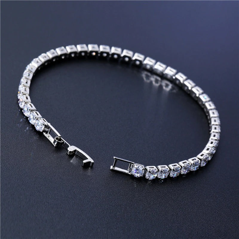4mm Cubic Zirconia Tennis Bracelet Iced Out Chain Bracelets