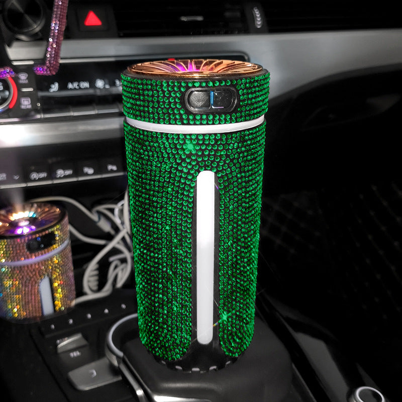 Luxury Diamond Car Humidifier LED Light Car Diffuser Auto Air Purifier