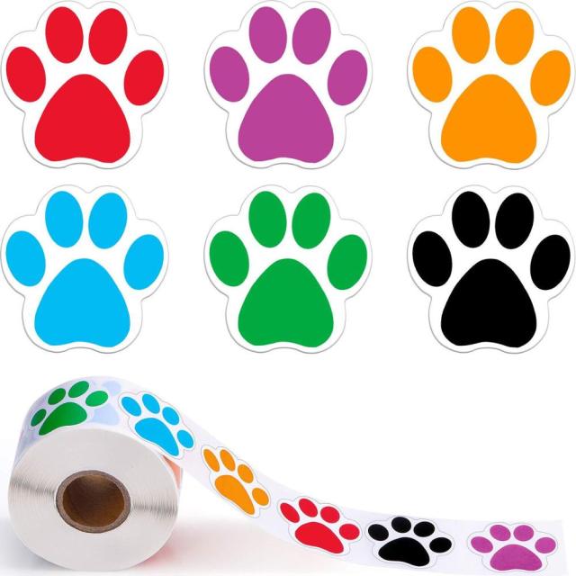 50-500pcs Black Paw Print Stickers Dog cat