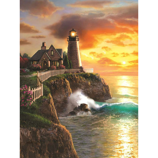 5D DIY Diamond Painting Landscape Coastal Sunset