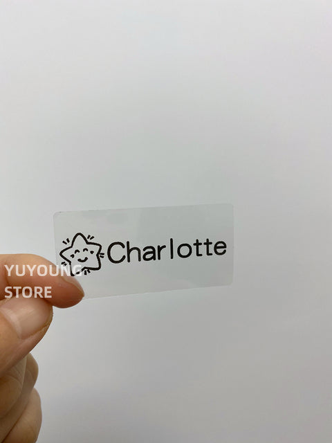 Name Transparent Tag Sticker Customize