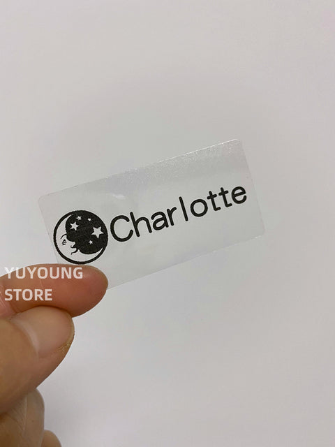 Name Transparent Tag Sticker Customize