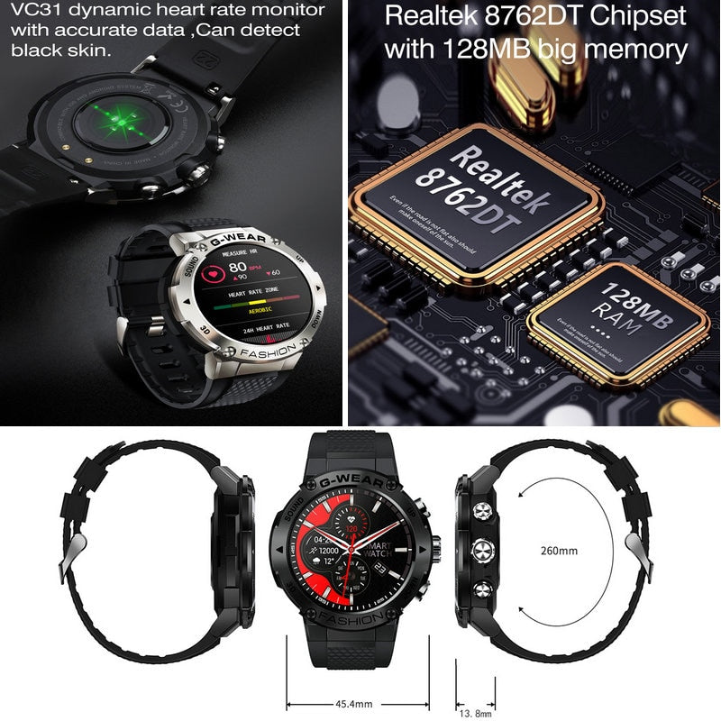 Sports Smart Watch Men BT Phone Call Customize