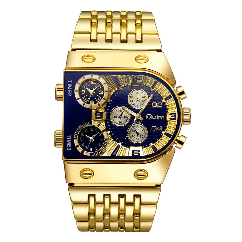 Men Waterproof Wristwatch Luxury Gold