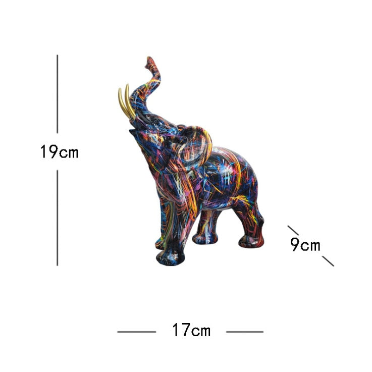Nordic Painting Graffiti Elephant Sculpture