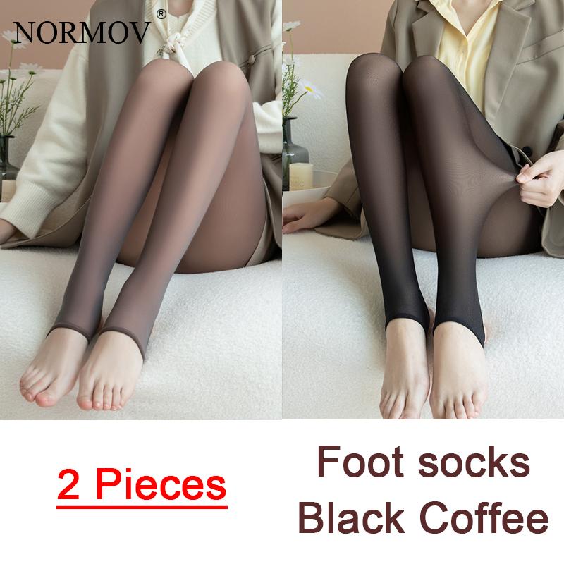 2 Pcs Winter Women Warm Leggings High Waist