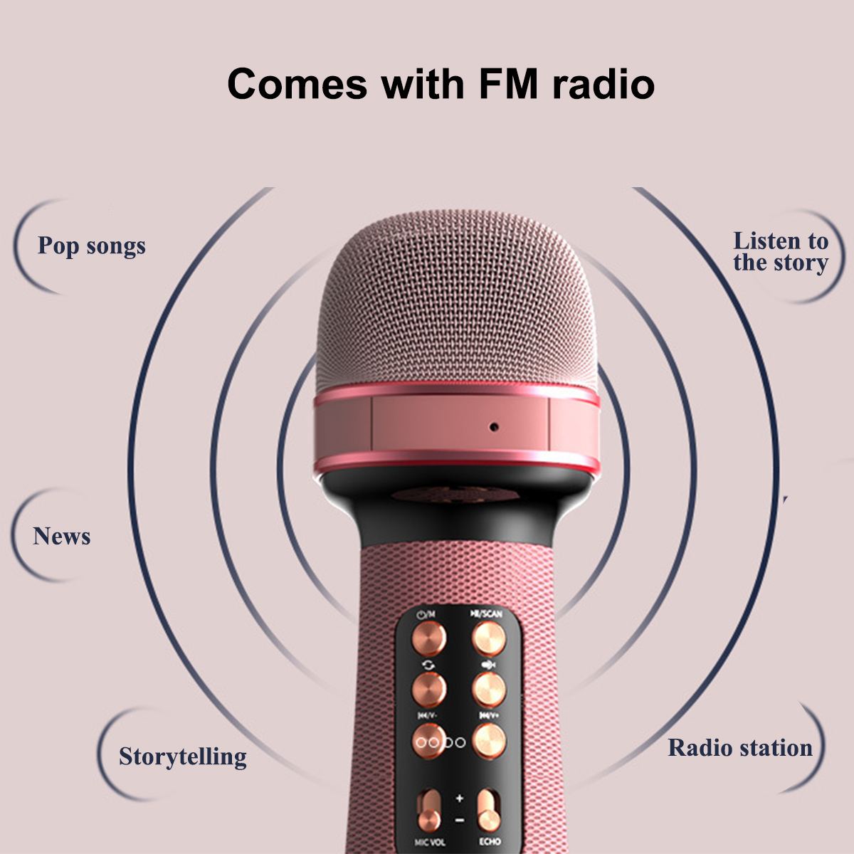 Wireless bluetooth Microphone Karaoke FM Radio