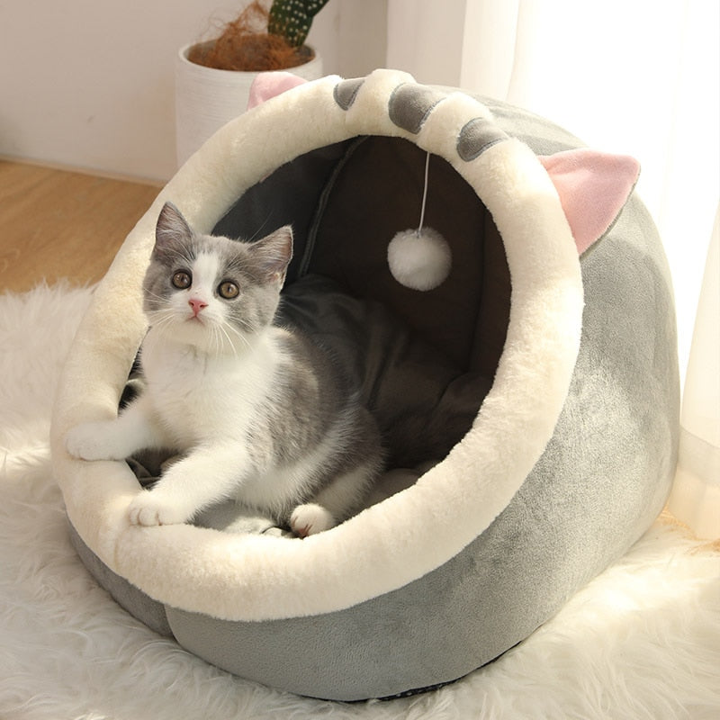 Sweet Cat Bed Warm Pet Basket Cozy Kitten Lounger