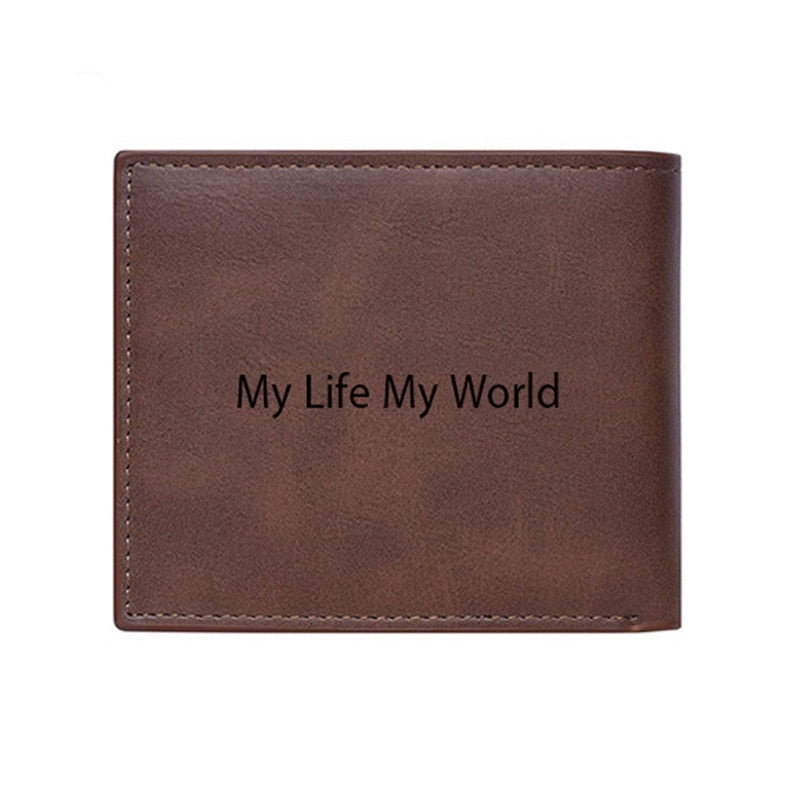 Flip Wallet Dark Brown Custom Engraved