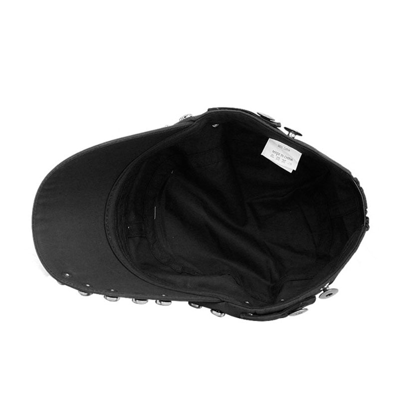 Hip Hop Skull Flat Hats Punk Rivet Ring Men Army