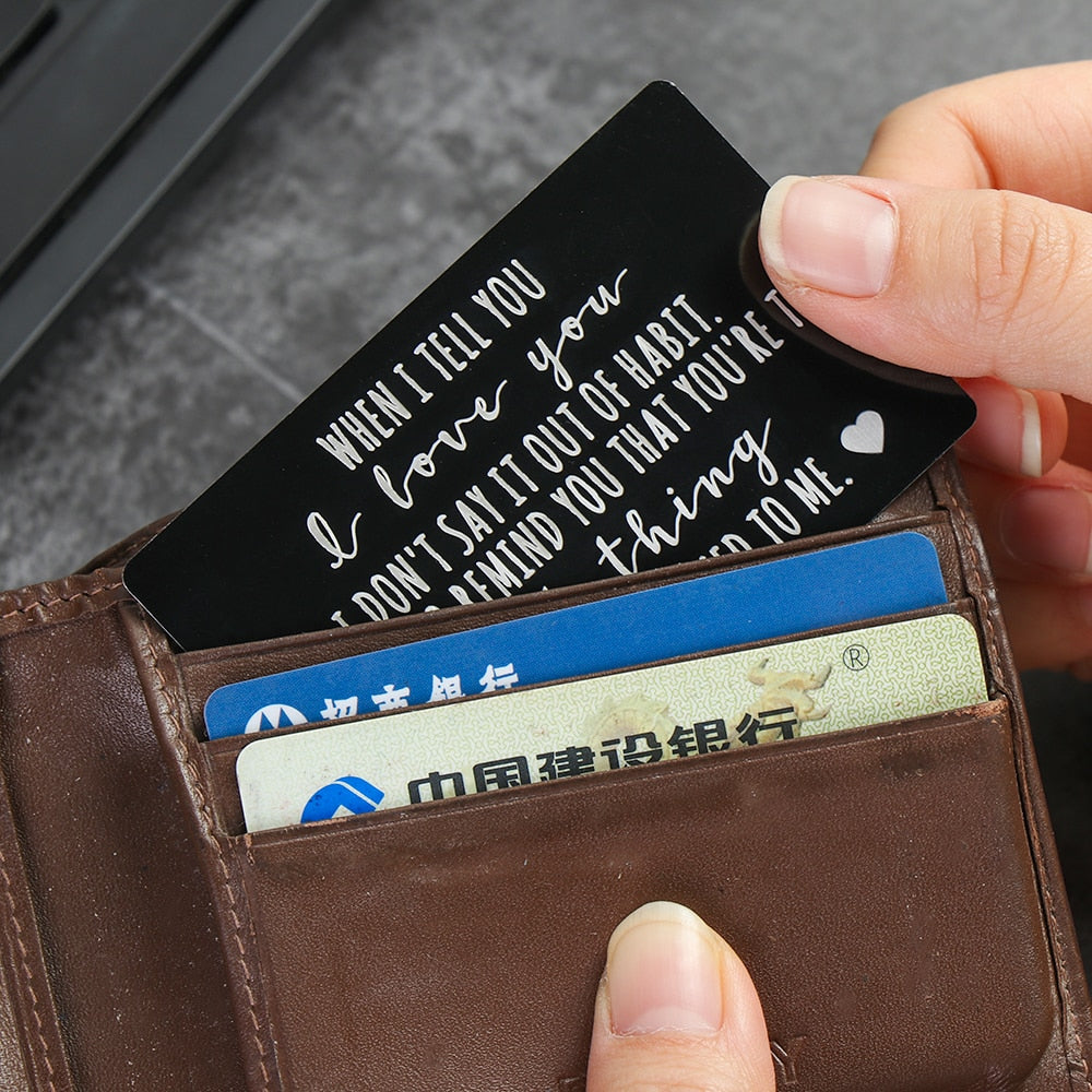 Mini Love Note Boyfriend Gifts Engraved Wallet