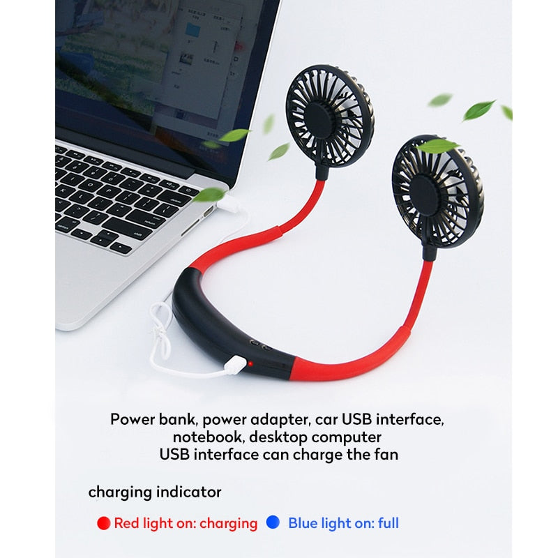 Mini USB Portable Fan Hands-free Neck Fan