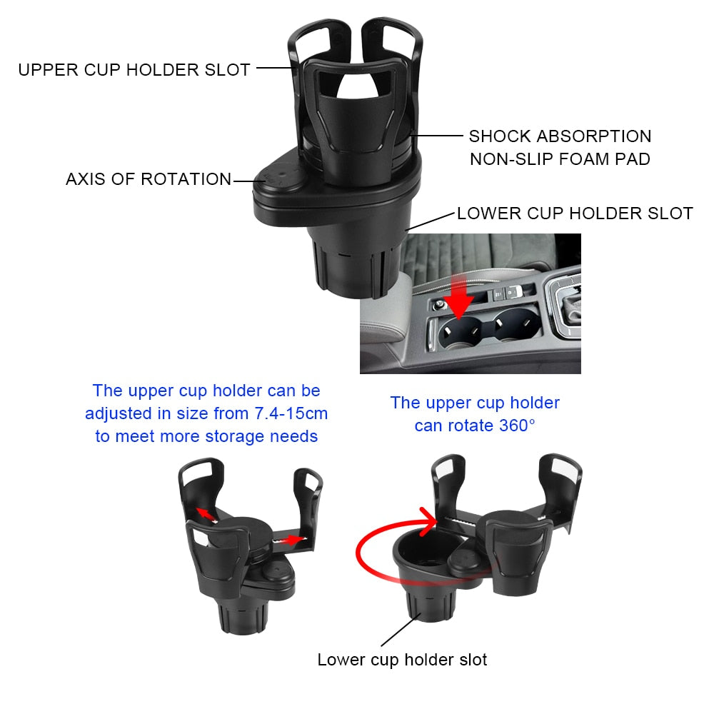 Car Dual Cup Holder Adjustable Cup Stand