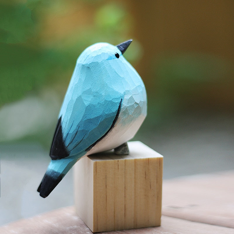 Nordic Style Wooden Bird Statue Ornaments