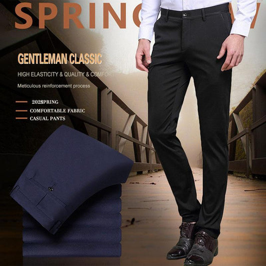 Slim High Stretch Men Casual Pants