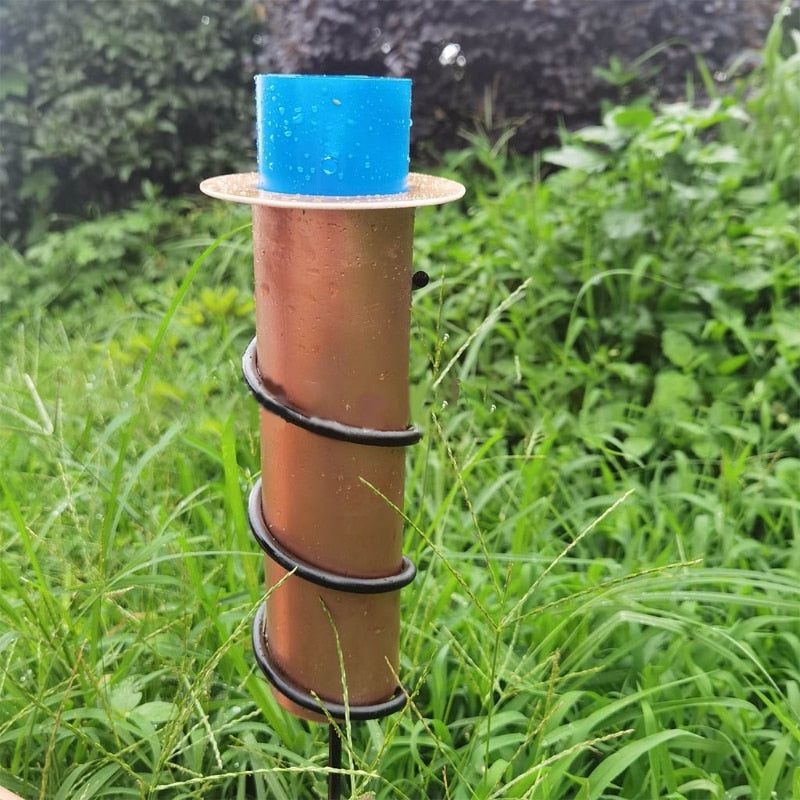 Copper Rain Gauge Garden Water Meter