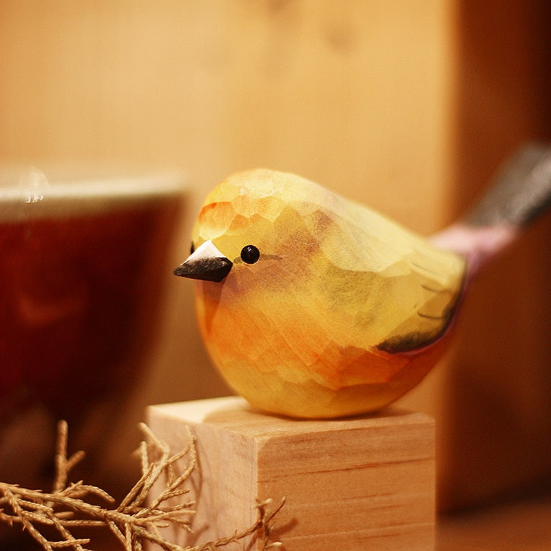 Nordic Style Wooden Bird Statue Ornaments