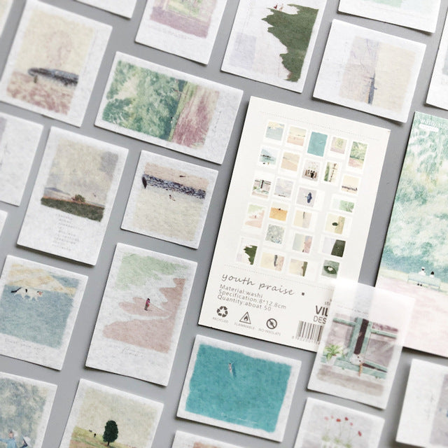 Landscape Scrapbooking Stickers Aesthetic