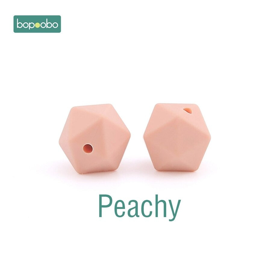 10pcs 14mm Polygon Silicone Beads Baby Teether