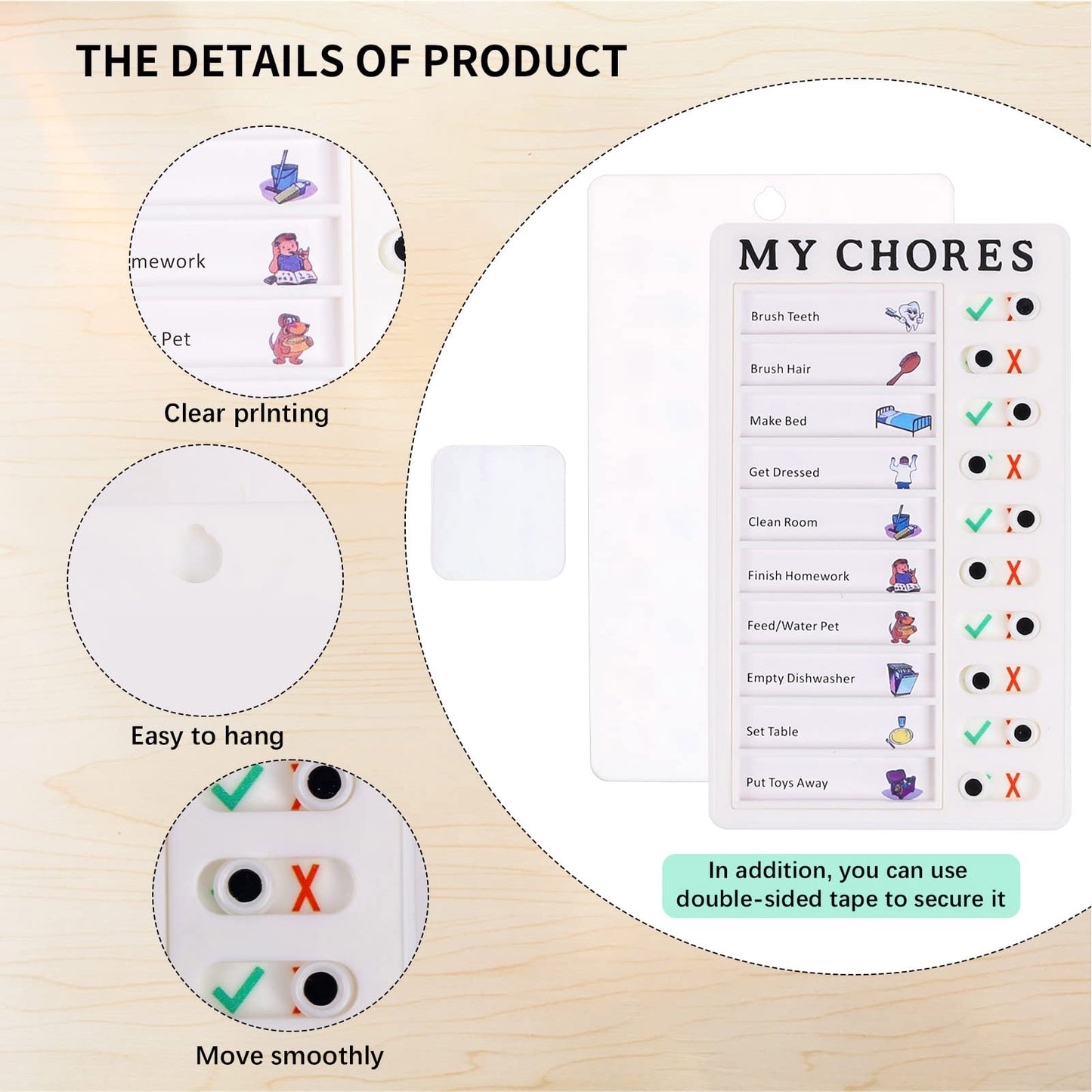 Chores Portable Memo Board Daily Schedule For Kids