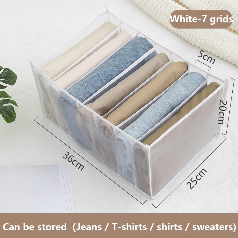 Wardrobe organizer Jeans storage boxes Closet