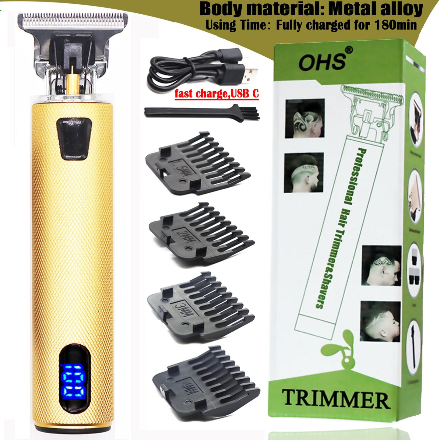 USB T9 Hair Clipper Professional Electric hair trimmer