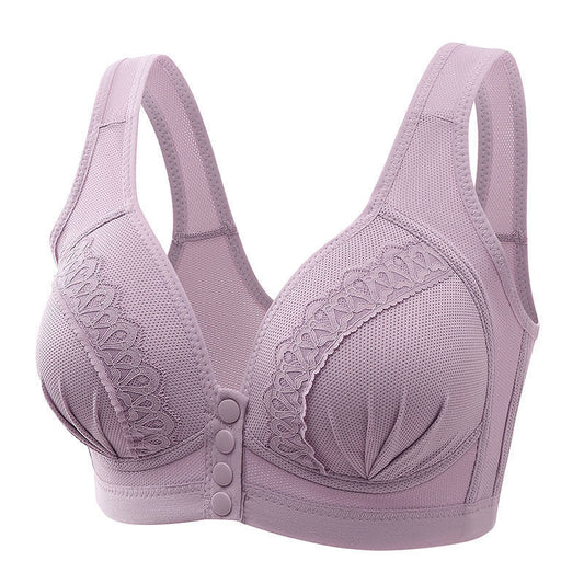 Large Size Front Button Comfortable Gather Bra