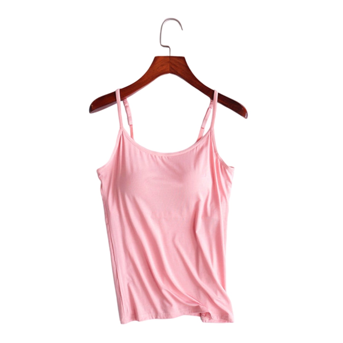Camisole Tops with Built in Bra Neck Vest Padded
