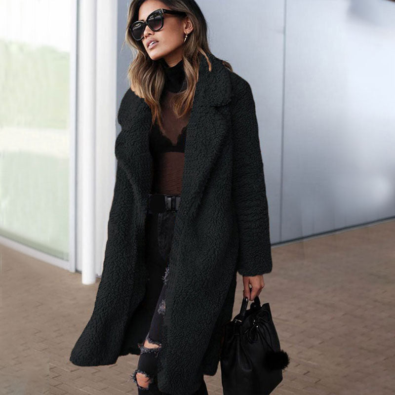 Women Warm Coat Wool Blends Long Sleeve