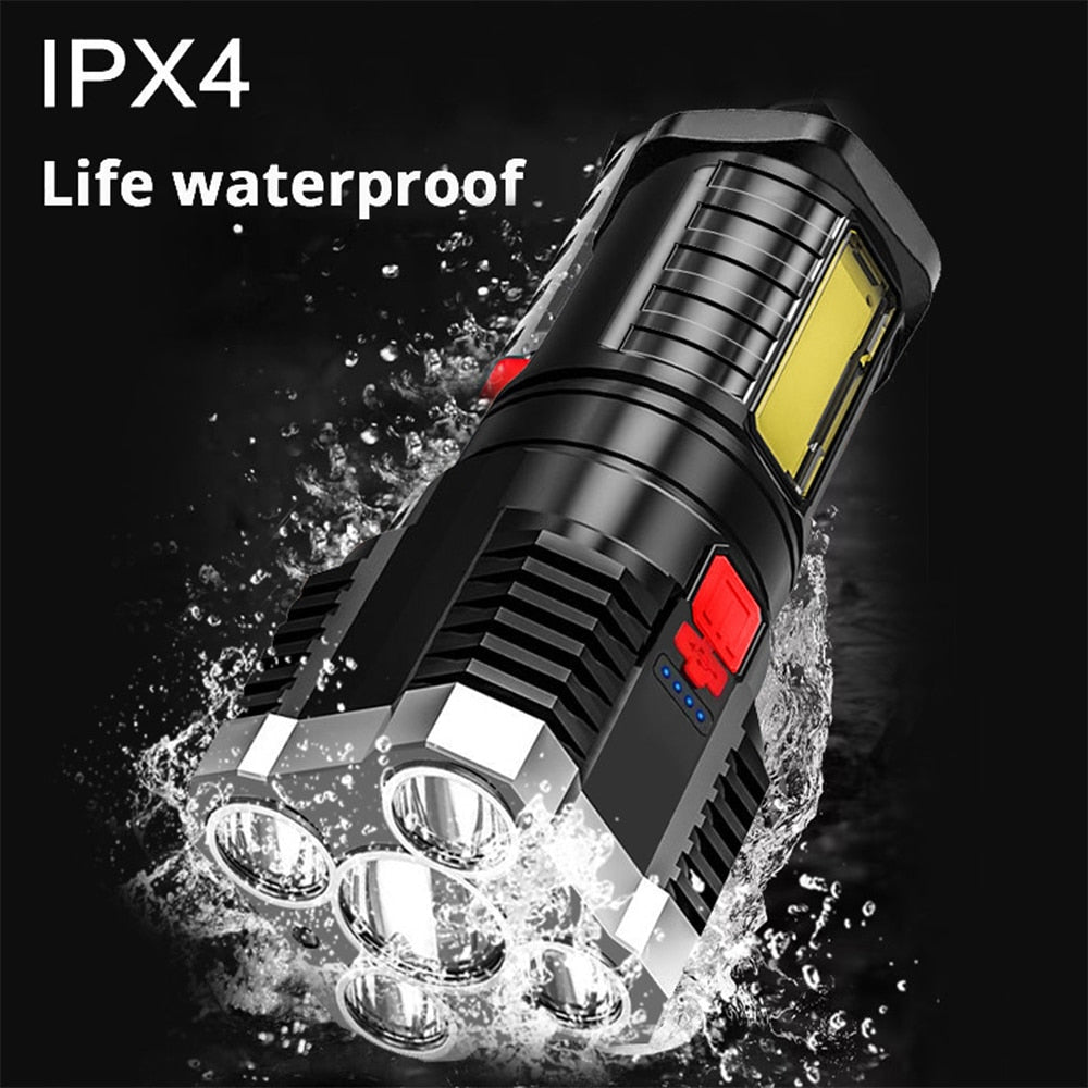 5 LED Ultra Powerful Led Flashlight Rechargeable