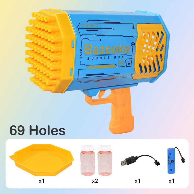 Holes Kid Outdoor Gatling Bubble Gun Toy Electric